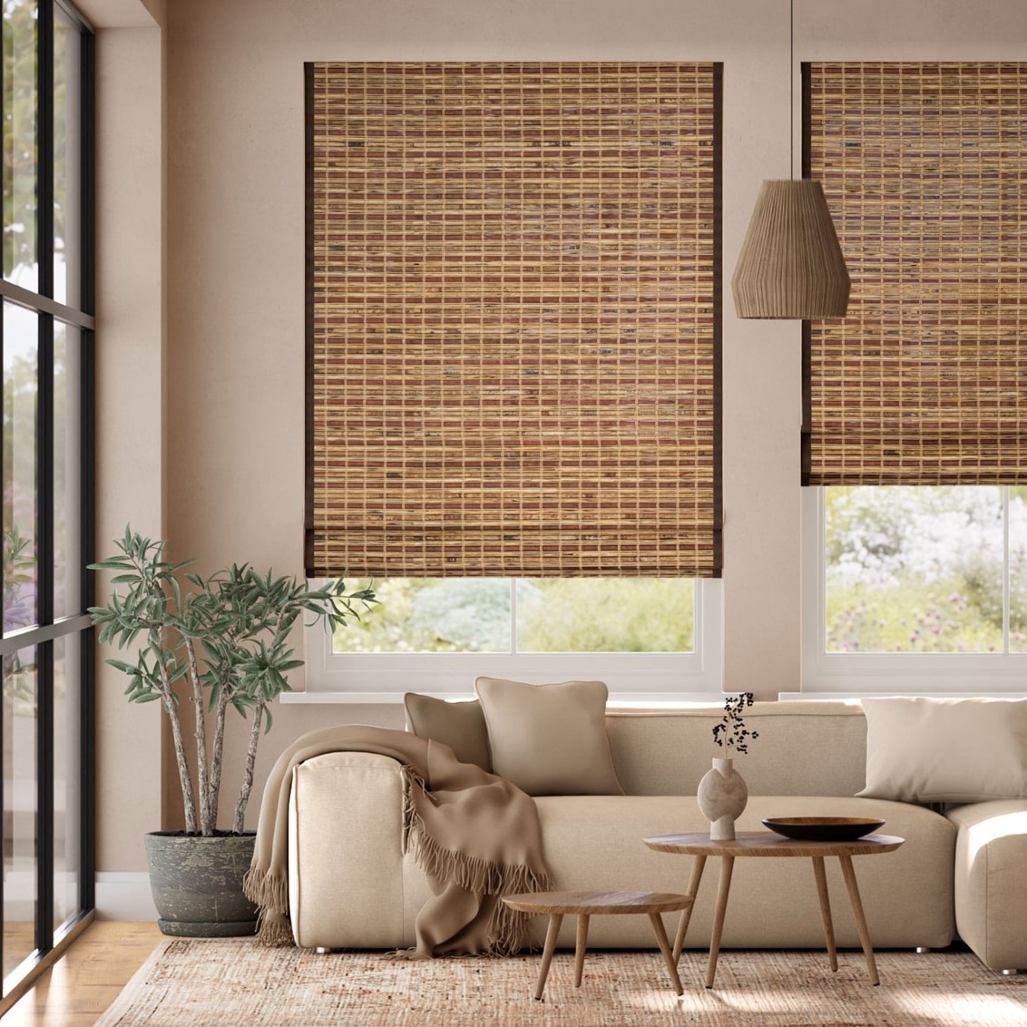 Loreto Chestnut & Acorn Roman Blind