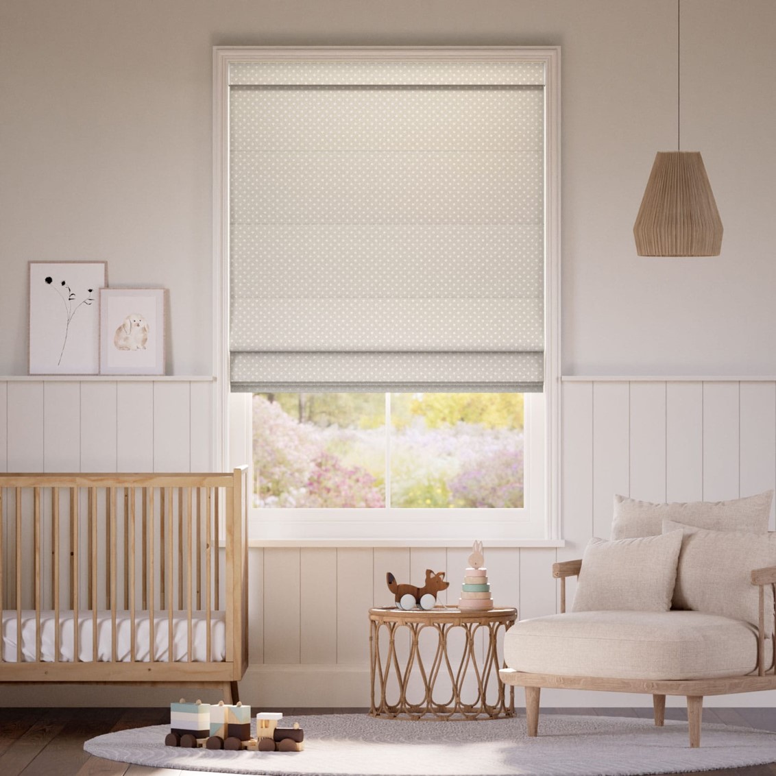 Louise Star Almond Roman Blind