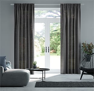 Lumiere Unlined Ahisma Luxe Faux Silk Slate Curtains thumbnail image