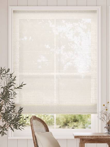 Lumiere Unlined Ariel Classic Cream Roman Blind thumbnail image