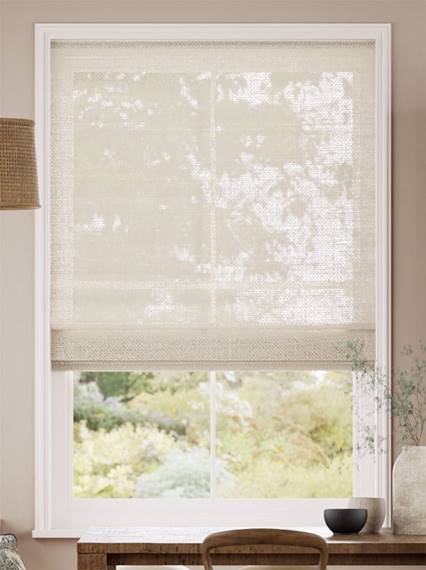 Lumiere Unlined Ariel Oat Roman Blind thumbnail image