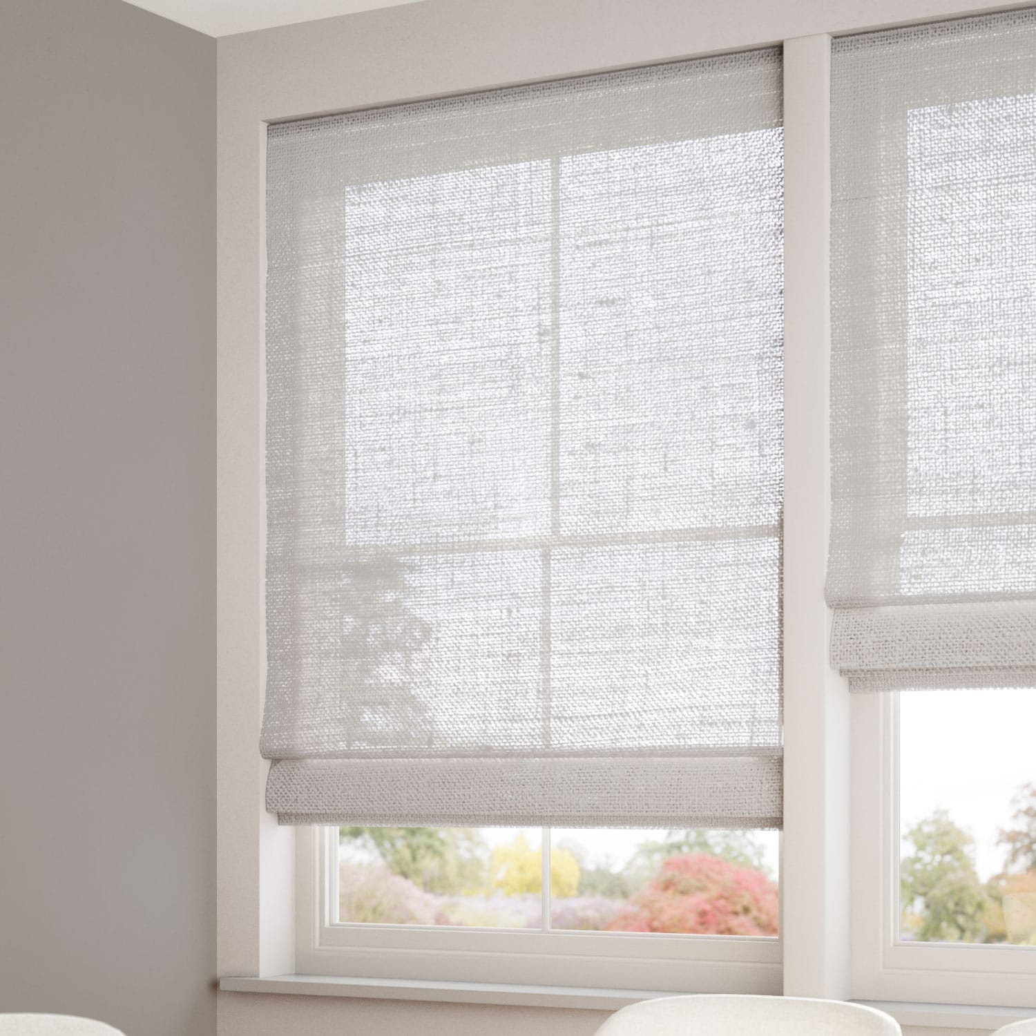 Lumiere Unlined Ariel Silver Stone Roman Blind