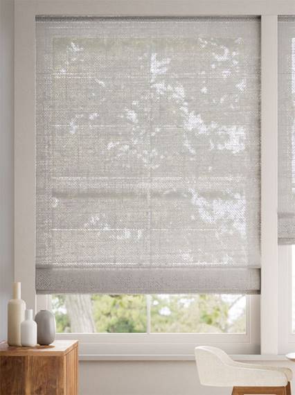 Lumiere Unlined Ariel Silver Stone Roman Blind thumbnail image