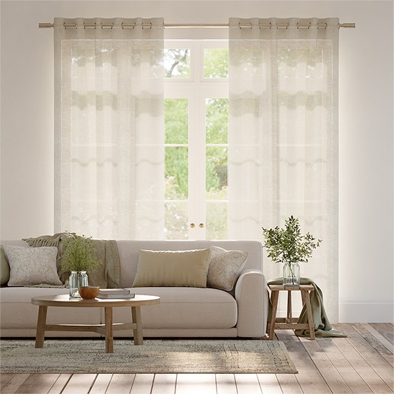 Lumiere Unlined Arlo Oatmeal Curtains