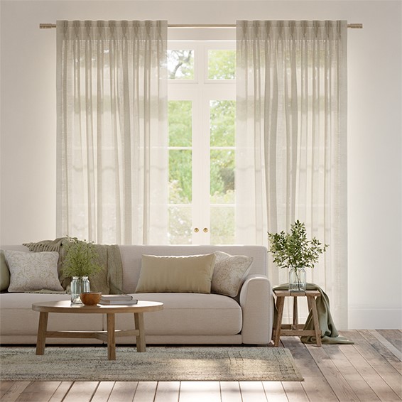 Lumiere Unlined Arlo Oatmeal Curtains