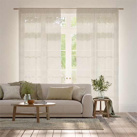 Lumiere Unlined Arlo Oatmeal Curtains