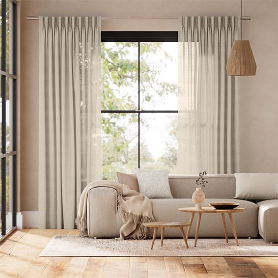 Lumiere Unlined Arlo Sand Curtains