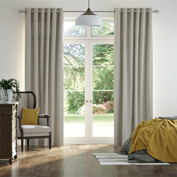Lumiere Unlined Bijou Linen Grey Wash  Curtains