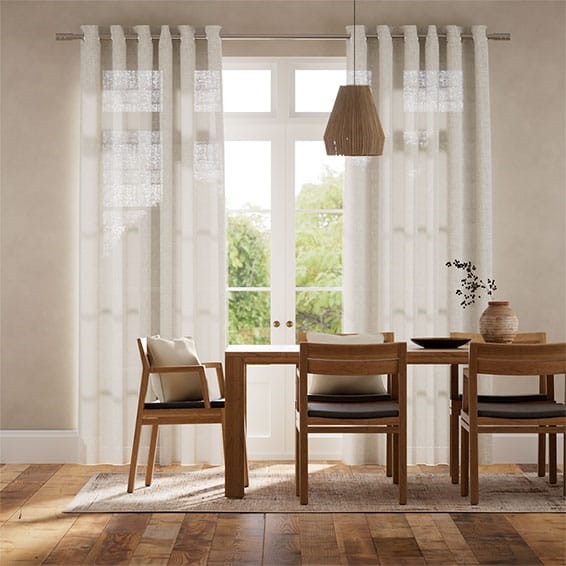 Lumiere Unlined Bijou Linen Oatmeal Curtains