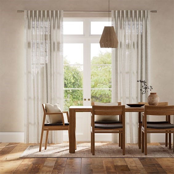 Lumiere Unlined Bijou Linen Oatmeal Curtains