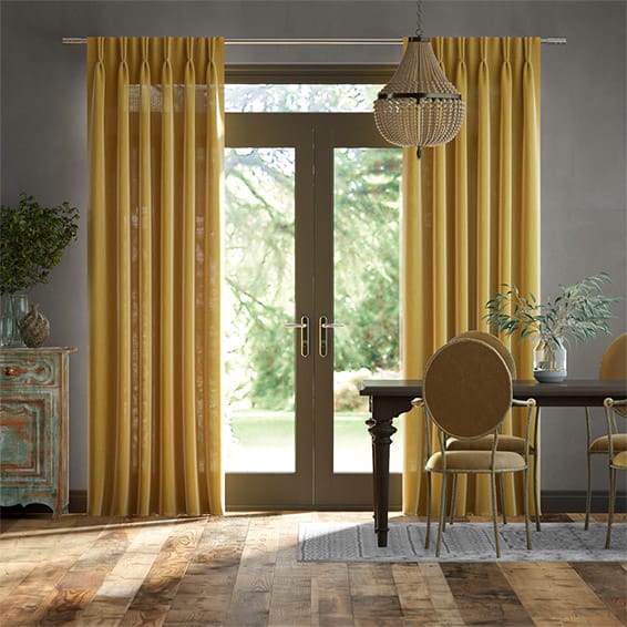 Lumiere Unlined Bijou Linen Sunflower  Curtains
