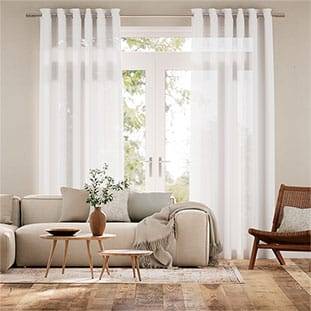 Lumiere Unlined Bijou Linen White Curtains thumbnail image