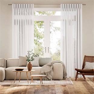 Lumiere Unlined Bijou Linen White Curtains thumbnail image