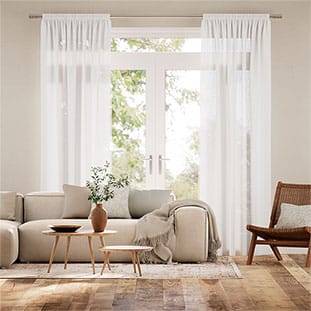 Lumiere Unlined Bijou Linen White Curtains thumbnail image