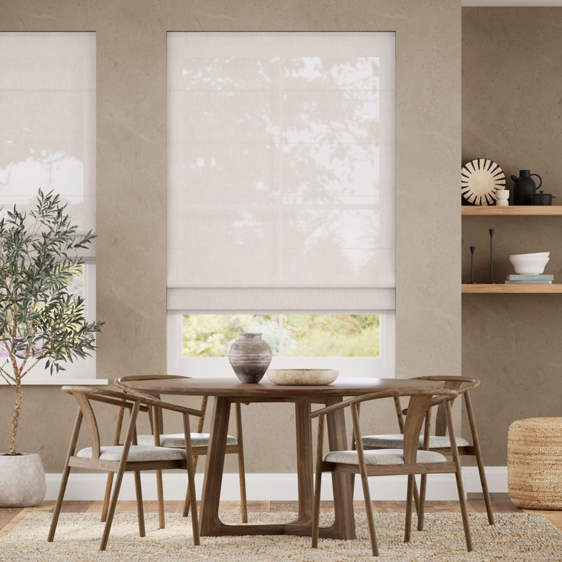 Lumiere Unlined Etoile Warm Grey Roman Blind