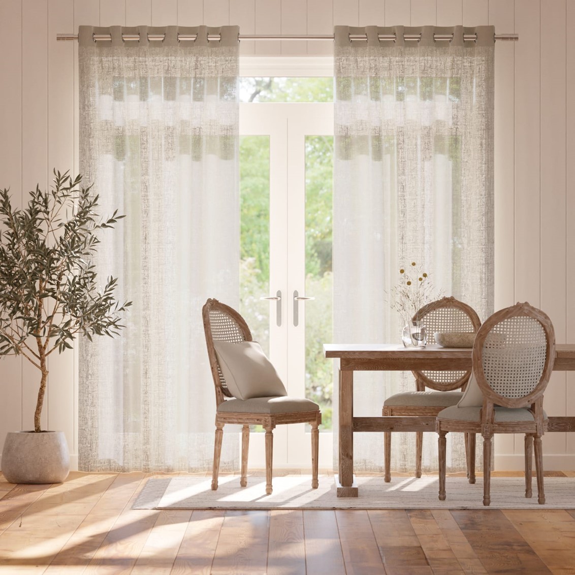 Lumiere Unlined Laurel Linen Curtains