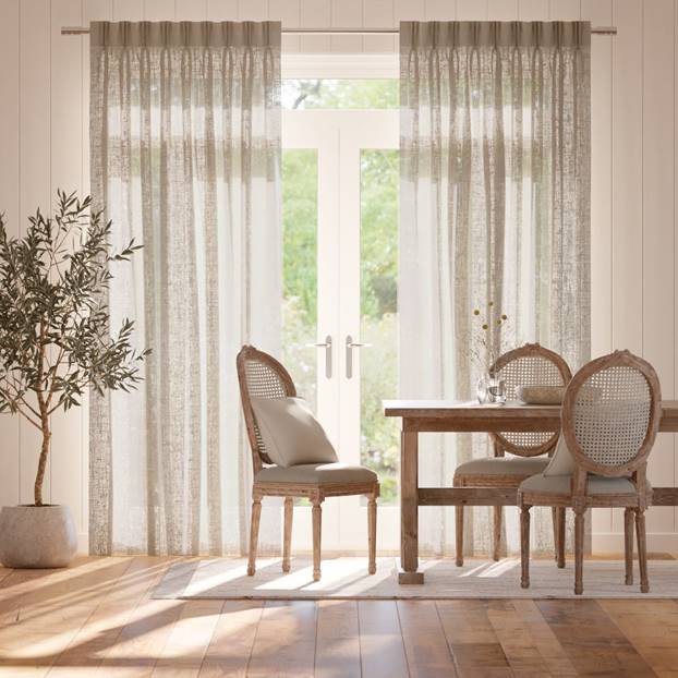 Lumiere Unlined Laurel Linen Curtains thumbnail image