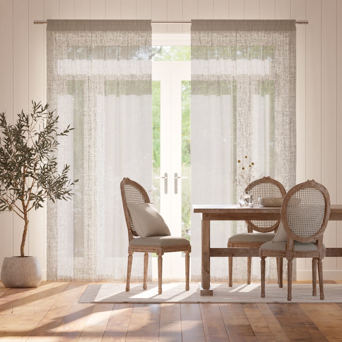 Lumiere Unlined Laurel Linen Curtains