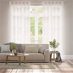 Lumiere Unlined Laurel White Curtains thumbnail image