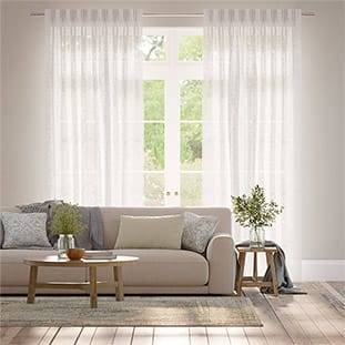 Lumiere Unlined Laurel White Curtains thumbnail image