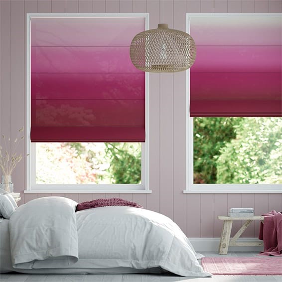 Lumiere Unlined Ombre Fuchsia Roman Blind