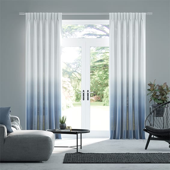 Lumiere Unlined Ombre Midnight Curtains