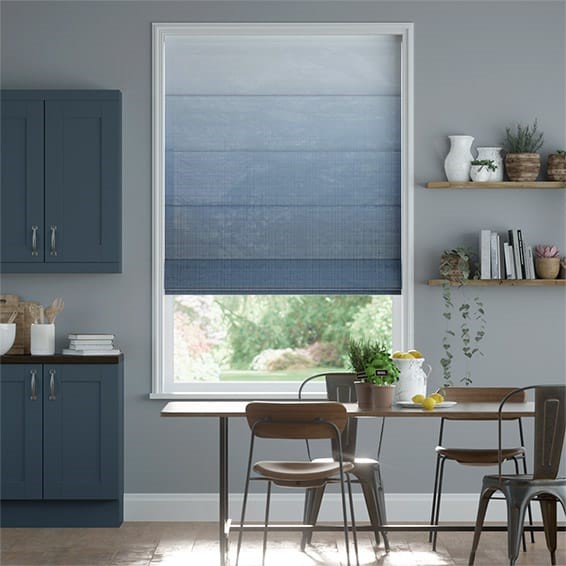 Lumiere Unlined Ombre Midnight Roman Blind