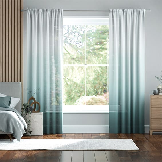 Lumiere Unlined Ombre Ocean  Curtains