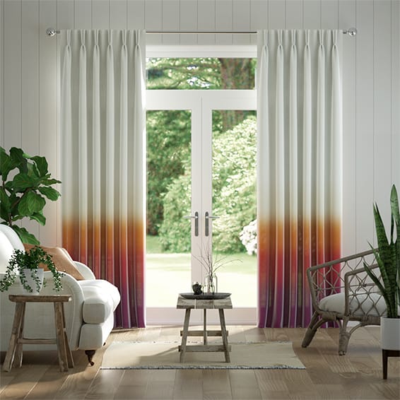 Lumiere Unlined Ombre Sunset Curtains
