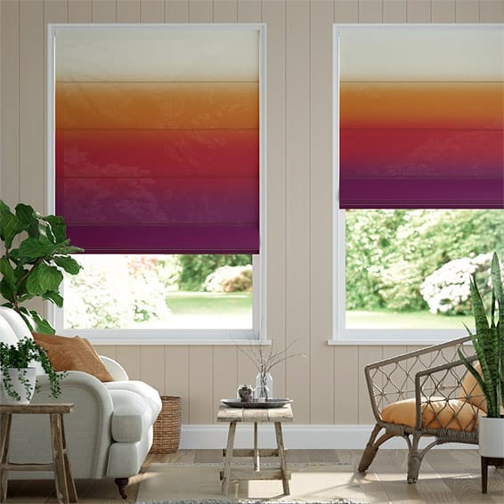 Lumiere Unlined Ombre Sunset Roman Blind