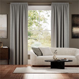 Luxe Chenille Silver Curtains thumbnail image