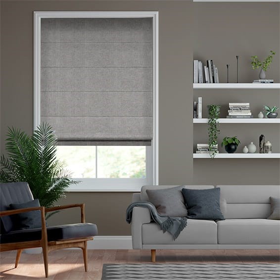 Luxe Chenille Silver Roman Blind