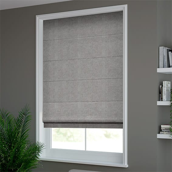 Luxe Chenille Silver Roman Blind