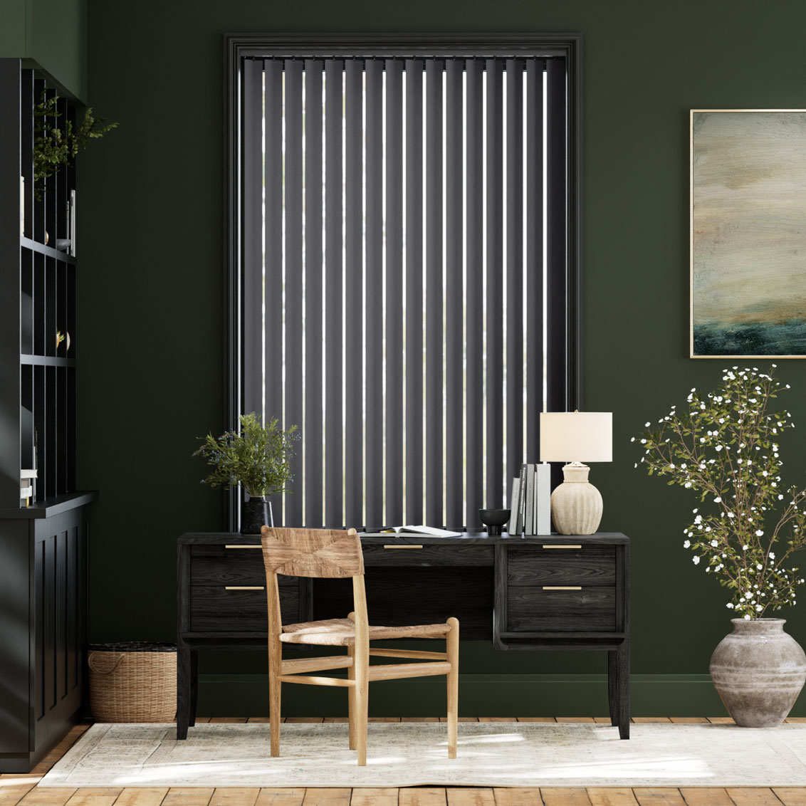 Luxe Sevilla Anchor Grey and Black Vertical Blind