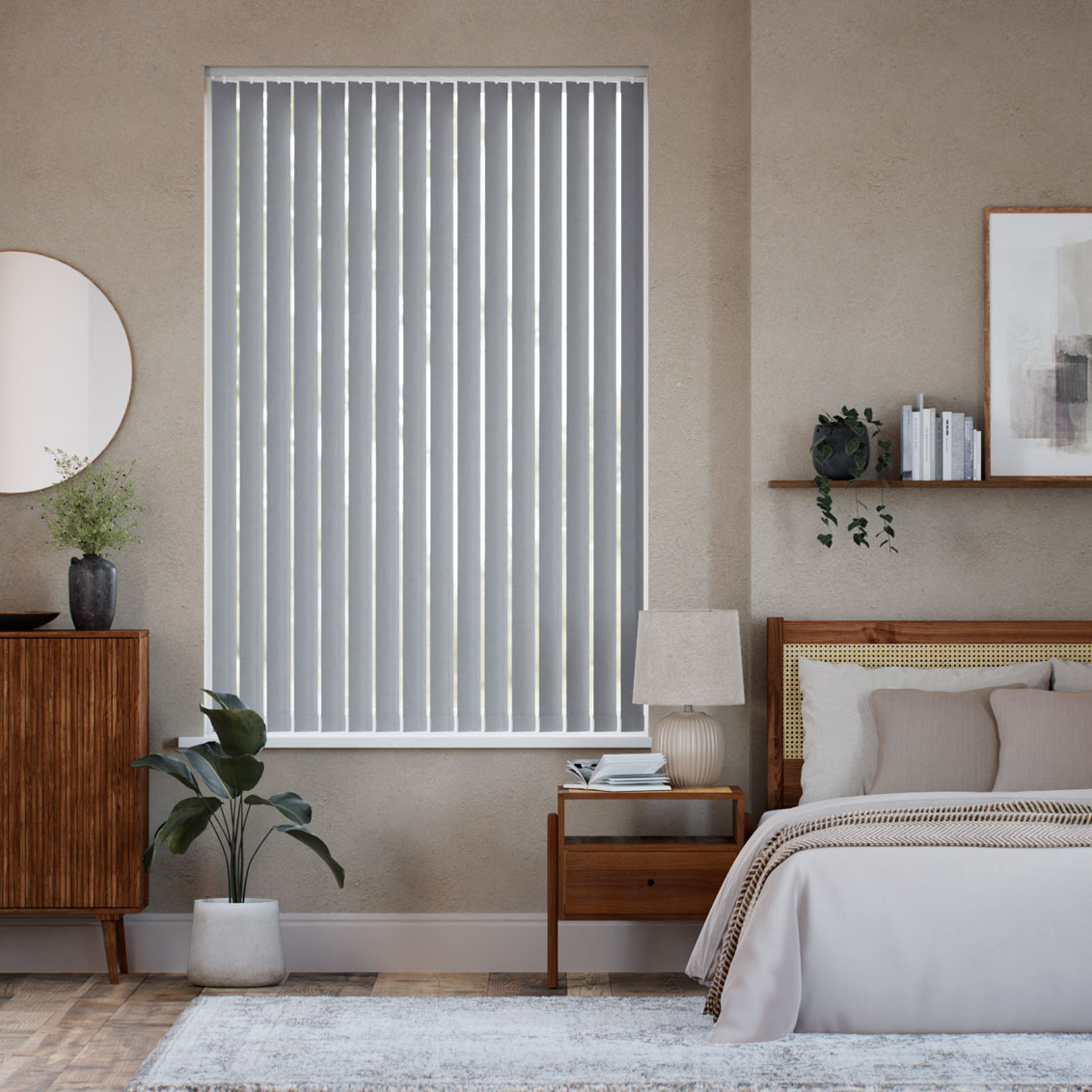Luxe Sevilla Blue Grey and Silver Vertical Blind