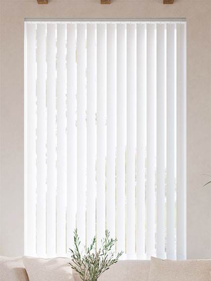 Luxe Sevilla Crisp White and Silver Vertical Blind thumbnail image