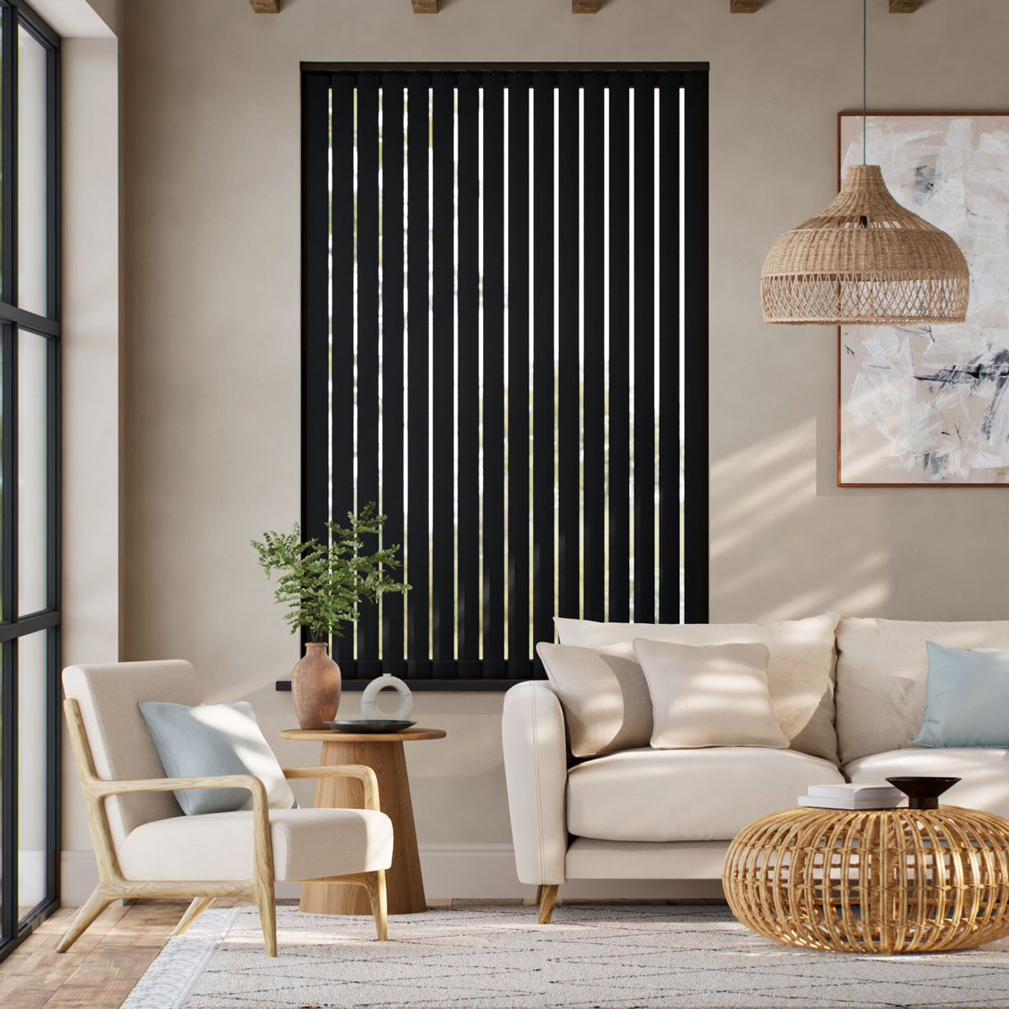Luxe Sevilla Ink and Black Vertical Blind