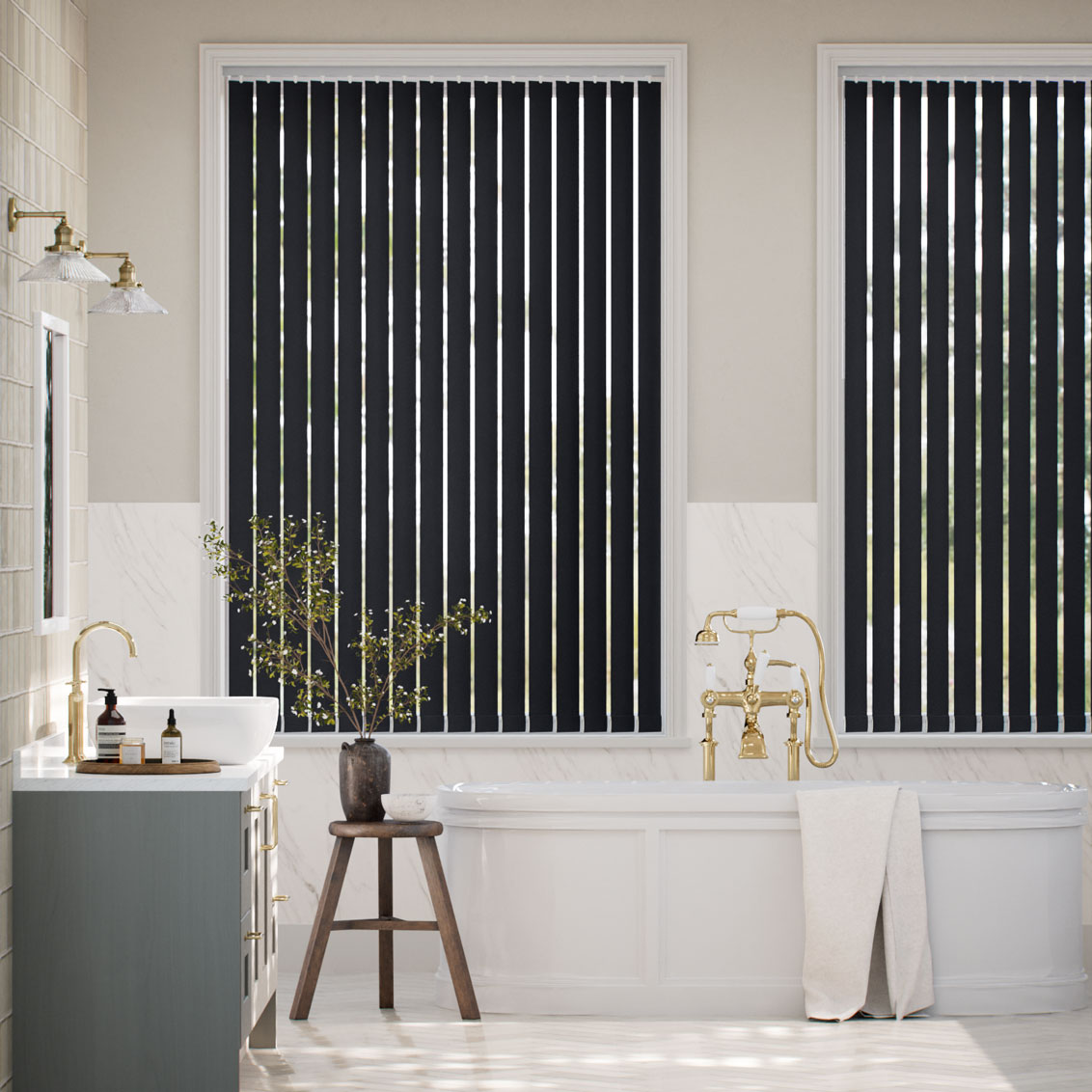 Luxe Sevilla Ink and Silver Vertical Blind