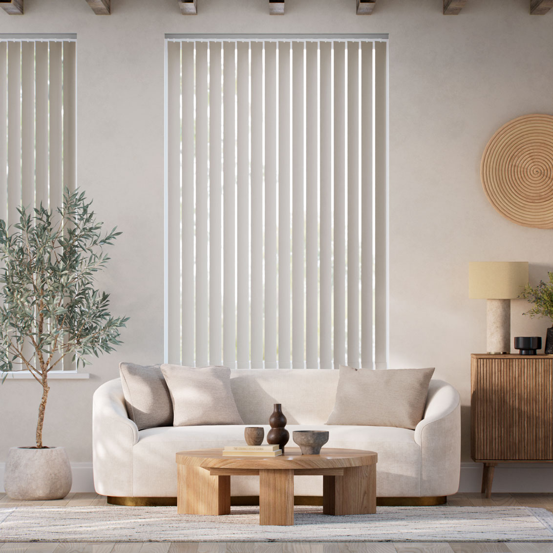 Luxe Sevilla Moonstone and Silver Vertical Blind