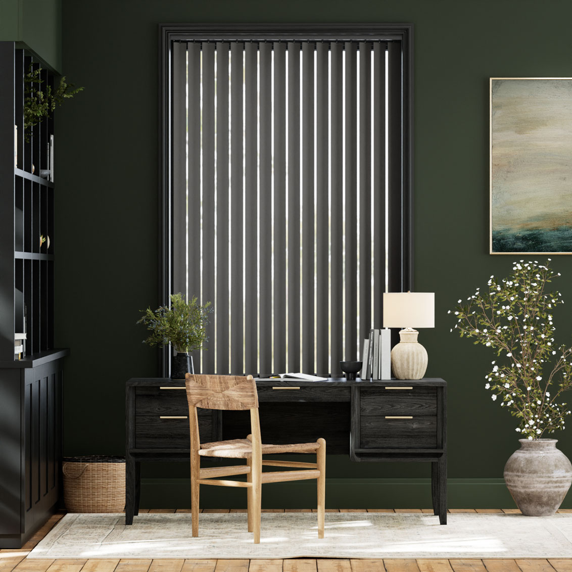 Luxe Sevilla Slate and Black Vertical Blind