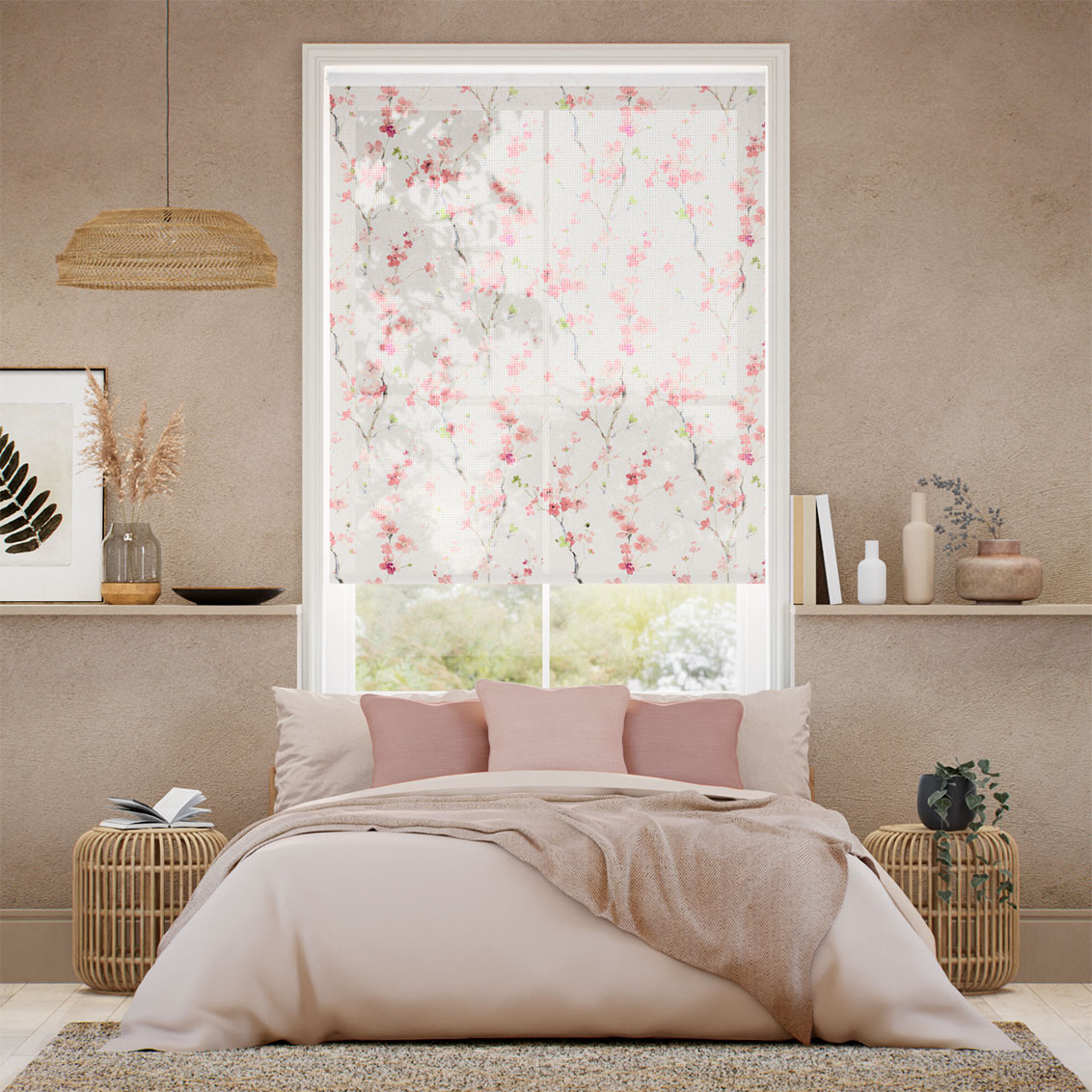 Fuji Blossom Sunset Pink Magic Screen Roller Blind