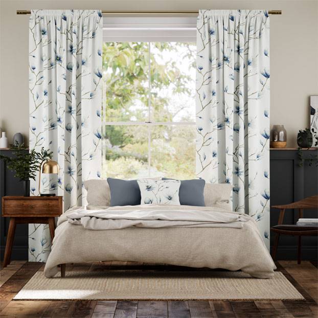 Magnolia Trail China Blue Curtains thumbnail image