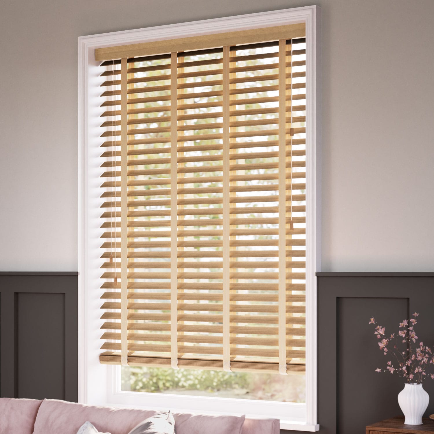 Majestic Oak & Sand Wooden Blind | Blinds 2go