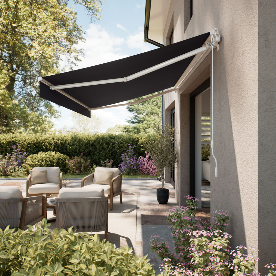 Malta Noir Open Cassette Awning