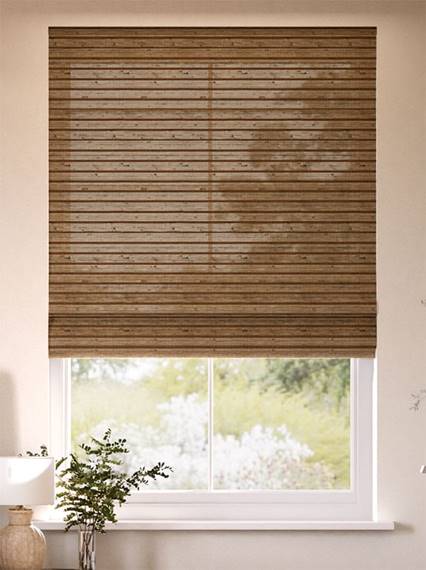 Electric Manila Cedar Roman Blind thumbnail image