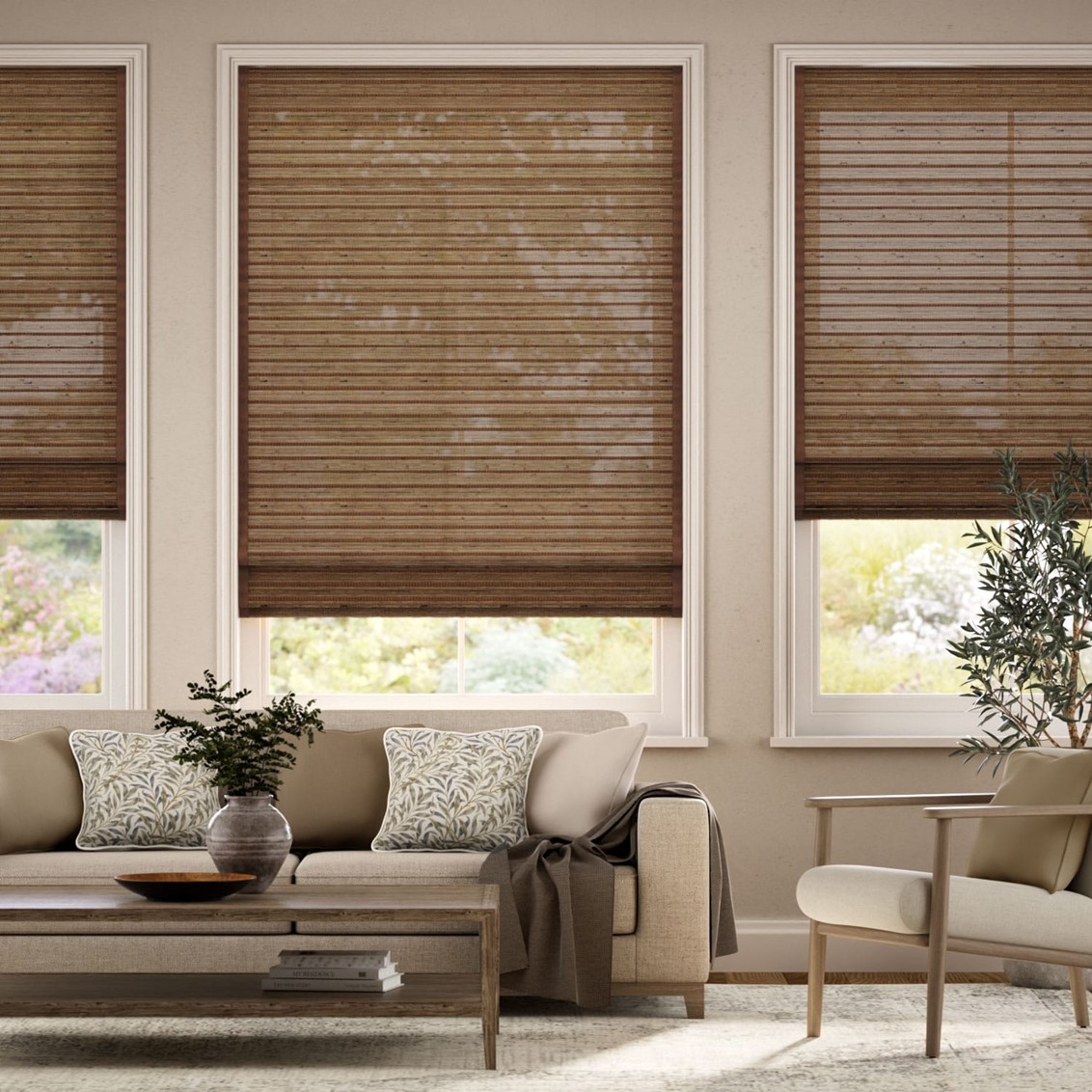 Manila Cedar & Demerara Roman Blind