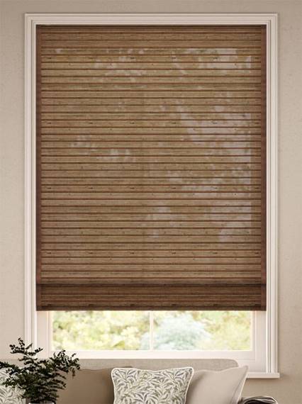 Electric Manila Cedar & Demerara Roman Blind thumbnail image