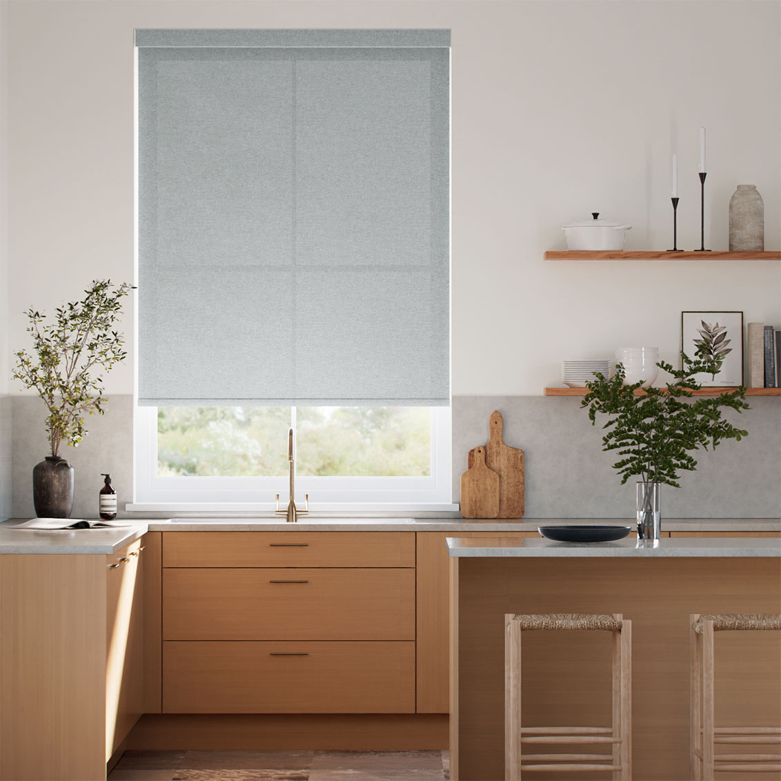 Maoke Grey Roller Blind