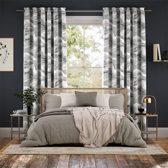Marbled Velvet Ash Grey Curtains