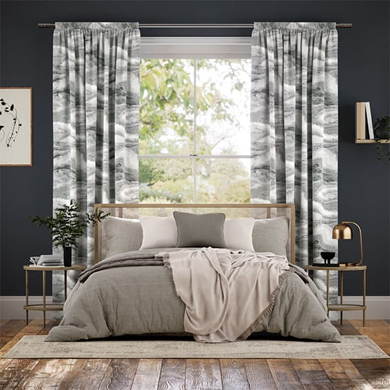 Marbled Velvet Ash Grey Curtains